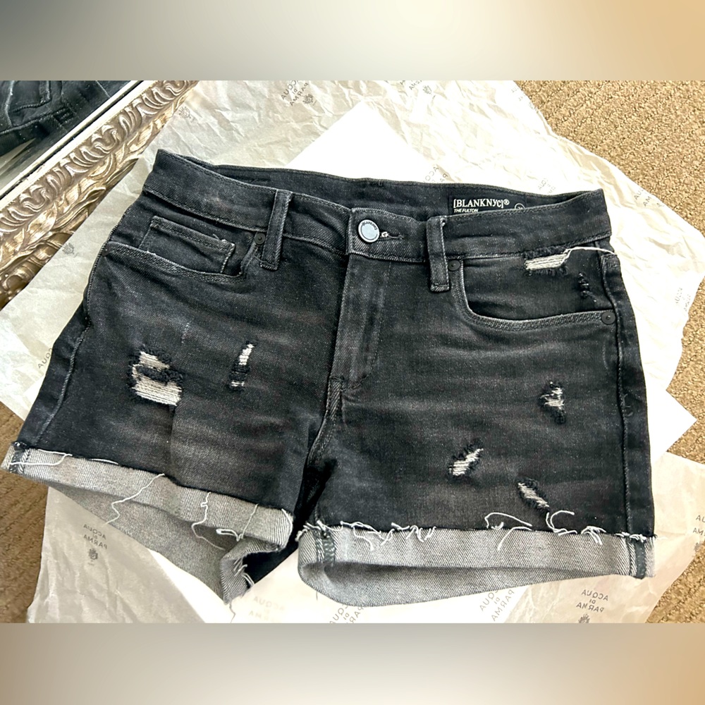 Denim shorts in black -grey